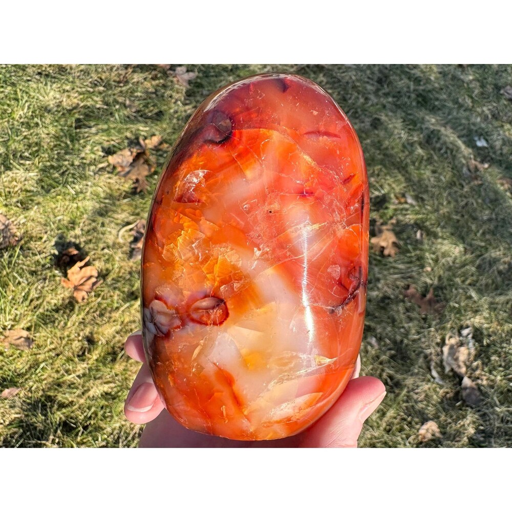 4.3" Polished Carnelian Agate Freeform: Crystal Home Decor, Virgo Birthstone #2